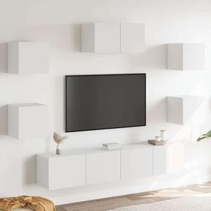 7dílný set TV skříněk bílý kompozitní dřevo 3114502