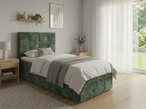 Čalouněná postel boxspring DIRELIS VIBE 90x200 cm tmavě zelená Matrace: Matrace Bonell pružinová