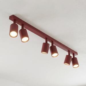 Stropní svítidlo FLASH 6 – vínové, 6× GU10, šířka 116 cm
