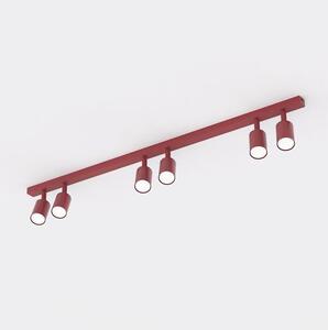 Stropní svítidlo FLASH 6 – vínové, 6× GU10, šířka 116 cm