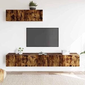 3dílný set TV skříněk kouřový dub kompozitní dřevo 3114483
