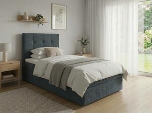 Čalouněná postel boxspring DIRELIS VIBE 90x200 cm tmavě šedá Matrace: Matrace Bonell pružinová