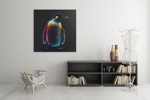 Obraz na plátně - barevný tučňák FeelHappy.cz Velikost obrazu: 40 x 40 cm