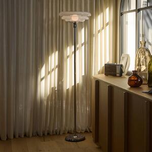 MARKET SET Stojací lampa Sunset, mlhavě bílá, sklo, E27, Bílá / opál, Obývací pokoj / jídelna, Sklo, Design
