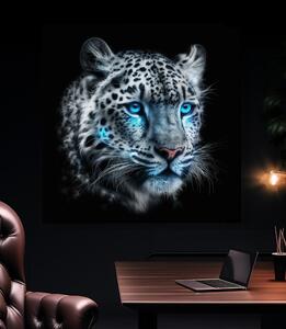 Obraz na plátně - Bílý sněžný Leopard FeelHappy.cz Velikost obrazu: 40 x 40 cm