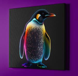 Obraz na plátně - barevný tučňák FeelHappy.cz Velikost obrazu: 60 x 60 cm