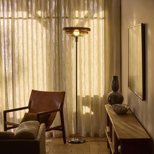 MARKET SET Stojací lampa Sunset, jantarová, sklo, E27, Hnědá / rez, Obývací pokoj / jídelna, Sklo, Design