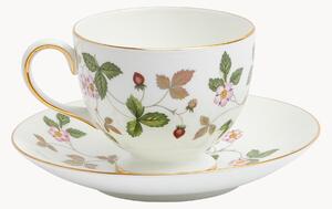 Šálek na čaj's podšálkem z kostního porcelánu Fine Bone China Wild Strawberry