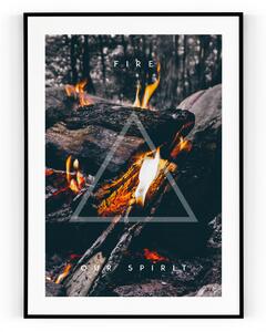 Plakát / Obraz Fire Pololesklý saténový papír S okrajem A4 - 21 x 29,7 cm