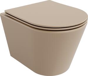 MEXEN - Rico WC mísa Rimless prkénko se zpomalovacím mechanismem Slim, duroplast, cappuccino matná - 30724064