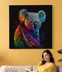 Obraz na plátně - Barevný koala FeelHappy.cz Velikost obrazu: 40 x 40 cm