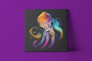 Obraz na plátně - barevná chobotnice FeelHappy.cz Velikost obrazu: 40 x 40 cm