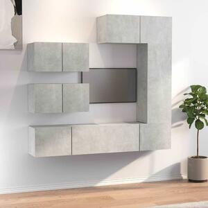 6dílný set TV skříněk betonově šedý kompozitní dřevo 3114553