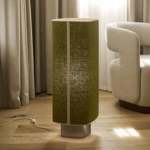 MARKET SET Stojací lampa Dolce, avokádově zelená, len, E27, Zelená, Obývací pokoj / jídelna, Textil / tkanina / hedvábí, Design