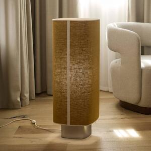 MARKET SET Stojací lampa Dolce, kari žlutá, len, E27, Žlutá / oranžová, Obývací pokoj / jídelna, Textil / tkanina / hedvábí, Design