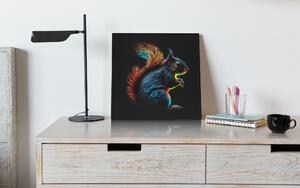 Obraz na plátně - barevná veverka FeelHappy.cz Velikost obrazu: 60 x 60 cm