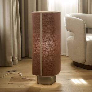 MARKET SET Stojací lampa Dolce, korkově hnědá, len, E27, Hnědá / rez, Obývací pokoj / jídelna, Textil / tkanina / hedvábí, Design