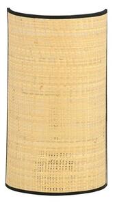 Nástěnné svítidlo ASTON K1 – černé, hnědé textilní stínidlo, 1× E14, šířka 18 cm