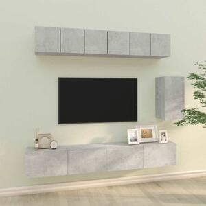 6dílný set TV skříněk betonově šedý kompozitní dřevo 3114617
