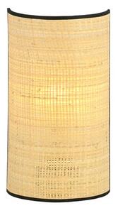 Nástěnné svítidlo ASTON K1 – černé, hnědé textilní stínidlo, 1× E14, šířka 18 cm