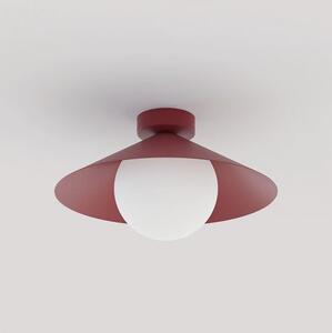 Stropní svítidlo MONO 1S – vínové, opálové sklo, 1× E14, šířka 30 cm