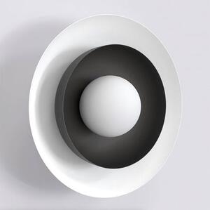 Nástěnné svítidlo POPPI K1 – bílé / černé, sklo, 1× G9, šířka 30 cm