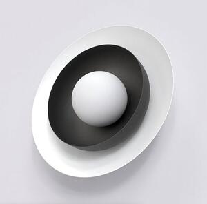 Nástěnné svítidlo POPPI K1 – bílé / černé, sklo, 1× G9, šířka 30 cm