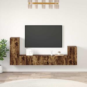 4dílný set TV skříněk kouřový dub kompozitní dřevo 3114627