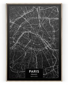 Plakát / Obraz Mapa Paris Pololesklý saténový papír A4 - 21 x 29,7 cm
