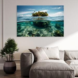 Obraz na plátně - tropický ostrov pod mořem FeelHappy.cz Velikost obrazu: 40 x 30 cm