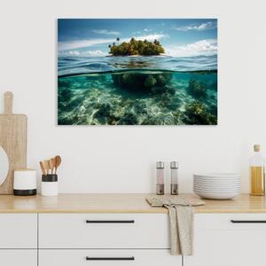 Obraz na plátně - tropický ostrov pod mořem FeelHappy.cz Velikost obrazu: 60 x 40 cm