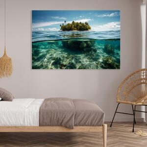 Obraz na plátně - tropický ostrov pod mořem FeelHappy.cz Velikost obrazu: 40 x 30 cm