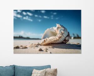 Obraz na plátně - mušle na písečné pláži FeelHappy.cz Velikost obrazu: 40 x 30 cm