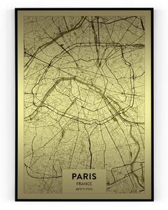 Plakát / Obraz Mapa Paris 30 x 40 cm Pololesklý saténový papír