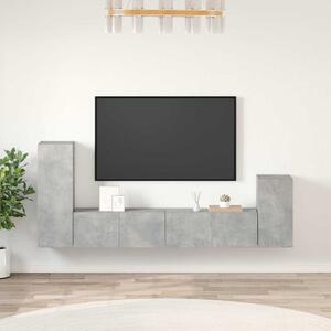 4dílný set TV skříněk betonově šedý kompozitní dřevo 3114625