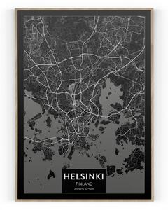 Plakát / Obraz Mapa Helsinki Napnuté plátno na dřevěném rámu 50 x 70 cm