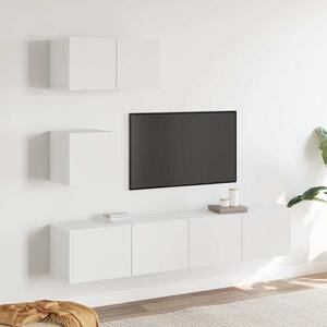 4dílný set TV skříněk bílý kompozitní dřevo 3114638