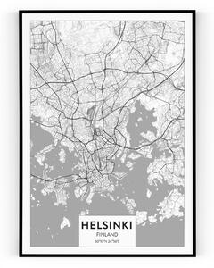 Plakát / Obraz Mapa Helsinki 40 x 50 cm Pololesklý saténový papír