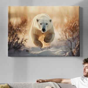 Obraz na plátně - Lední medvěd v zasněžené krajině FeelHappy.cz Velikost obrazu: 60 x 40 cm