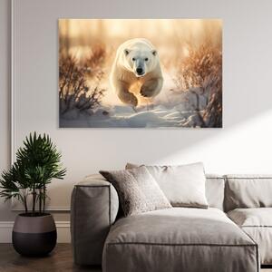 Obraz na plátně - Lední medvěd v zasněžené krajině FeelHappy.cz Velikost obrazu: 150 x 100 cm