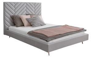 Čalouněná postel s opěrkou, barva šedá, kolekce Rosa Bianca, rozměr 120 x 200 cm