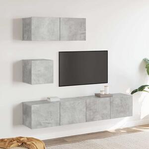 4dílný set TV skříněk betonově šedý kompozitní dřevo 3114649