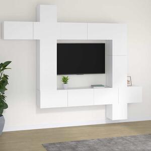9dílný set TV skříněk bílý kompozitní dřevo 3114654