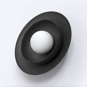Nástěnné svítidlo POPPI K1 – černé, bílé sklo, 1× G9, šířka 30 cm