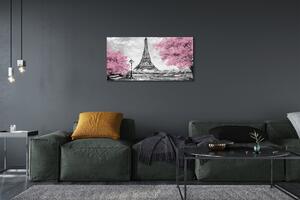 Obrazy na plátně Paris jarní strom 100x50 cm
