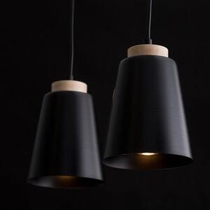 Závěsné svítidlo BOLERO 2 – černé, 2× E27, šířka 40 cm
