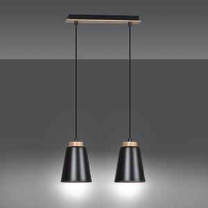 Závěsné svítidlo BOLERO 2 – černé, 2× E27, šířka 40 cm