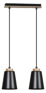 Závěsné svítidlo BOLERO 2 – černé, 2× E27, šířka 40 cm
