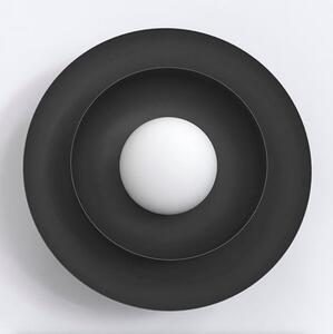 Nástěnné svítidlo POPPI K1 – černé, bílé sklo, 1× G9, šířka 30 cm