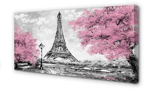 Obrazy na plátně Paris jarní strom 100x50 cm